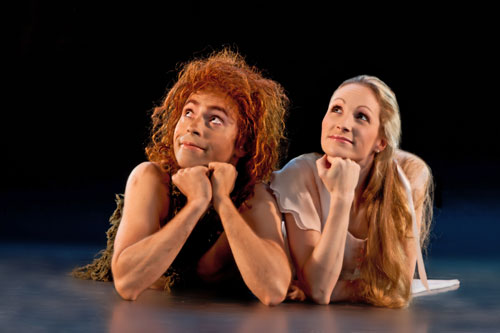 Houston Ballet artists Ilya Kozadayev and Sara Webb in Trey McIntyre’s Peter Pan. Photo by Amitava Sarkar.