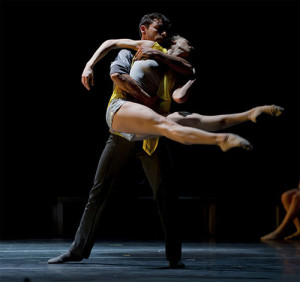 Dancers from the Compañía Nacional de Danza/ National Ballet of Spain (Madrid, Spain) performing In Transit. Choreography by Annabelle Lopez Ochoa. Photographer: Jesus Vallinas.